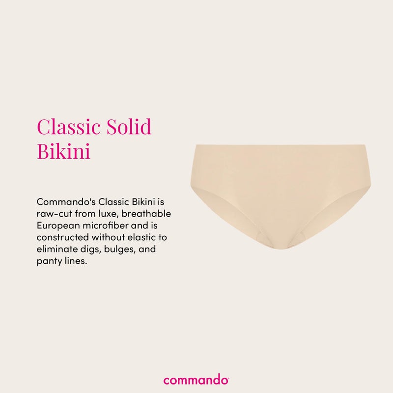 commando - Classic Solid Bikini | Soft, Breathable Fabric | No Show Style | Comfortable Raw-Cut Edges | Machine Washable | Beige, Medium-Large - Image 3